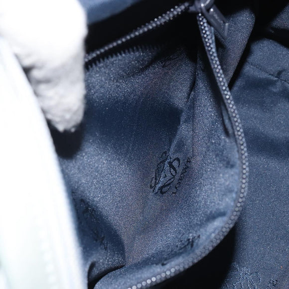 LOEWE Anagram Shoulder Bag Leather Light Blue Gold Auth bs32302