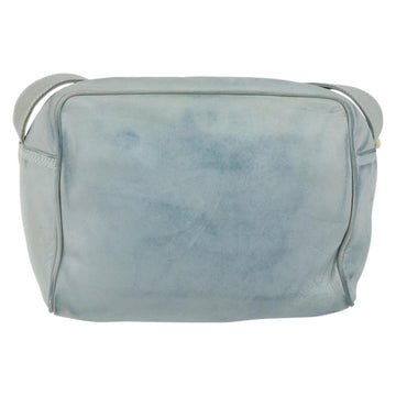 LOEWE Anagram Shoulder Bag Leather Light Blue Gold Auth bs32302 - 0