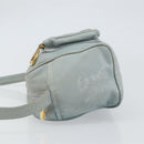 LOEWE Anagram Shoulder Bag Leather Light Blue Gold Auth bs32302-4