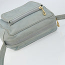 LOEWE Anagram Shoulder Bag Leather Light Blue Gold Auth bs32302-6