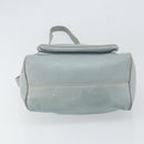 LOEWE Anagram Shoulder Bag Leather Light Blue Gold Auth bs32302-5