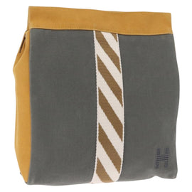 HERMES Jimetu Jumping Pouch Canvas Gray Auth bs32304