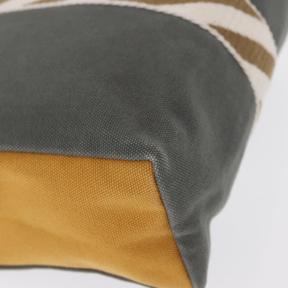 HERMES Jimetu Jumping Pouch Canvas Gray Auth bs32304