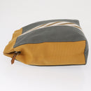 HERMES Jimetu Jumping Pouch Canvas Gray Auth bs32304-5