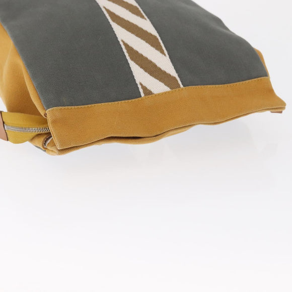 HERMES Jimetu Jumping Pouch Canvas Gray Auth bs32304