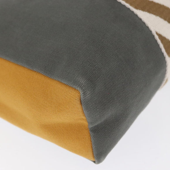 HERMES Jimetu Jumping Pouch Canvas Gray Auth bs32304