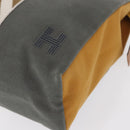 HERMES Jimetu Jumping Pouch Canvas Gray Auth bs32304-9