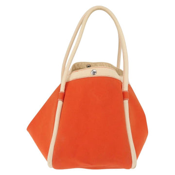 HERMES Sac Baga GM Tote Bag Canvas Orange Silver Auth bs32305 - 0