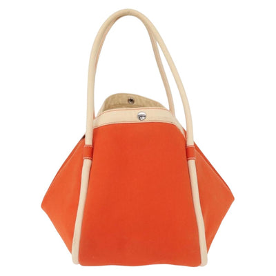 HERMES Sac Baga GM Tote Bag Canvas Orange Silver Auth bs32305 - 0