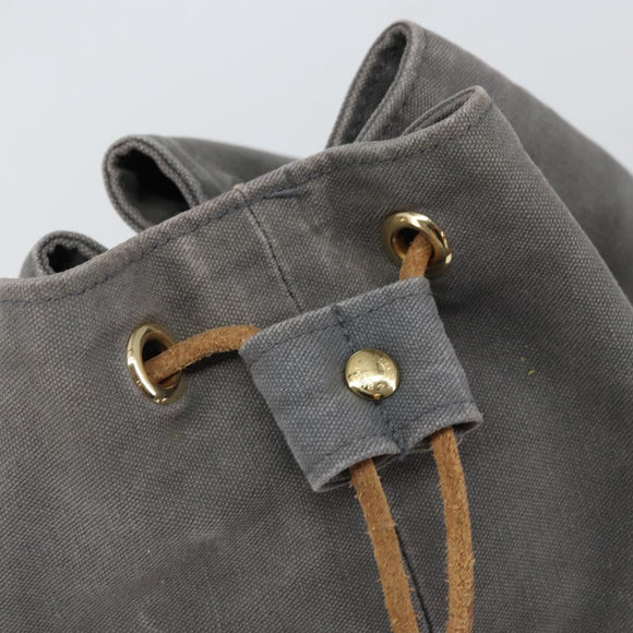 HERMES Porochon Mimil GM Shoulder Bag Canvas Gray Auth bs32306