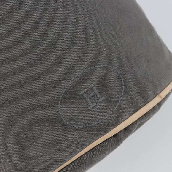 HERMES Porochon Mimil GM Shoulder Bag Canvas Gray Auth bs32306