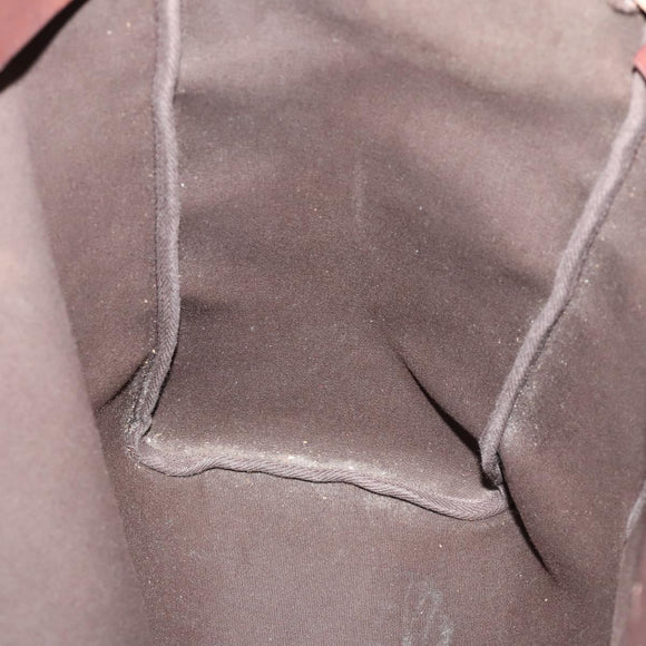 HERMES Herbag Cabas MM Hand Bag Canvas Leather Gold Brown Auth bs32307