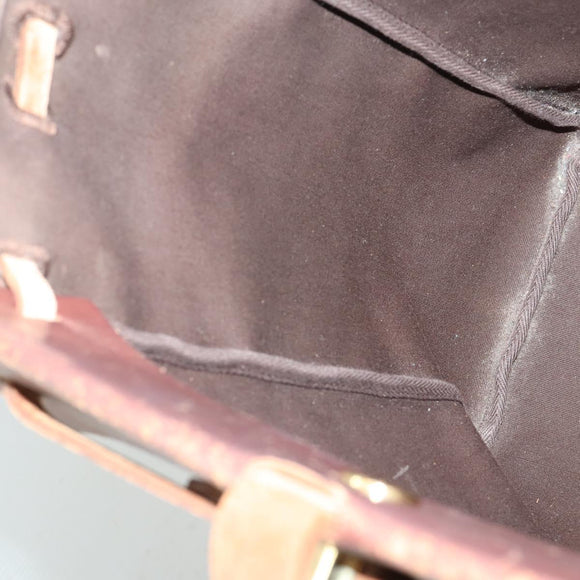 HERMES Herbag Cabas MM Hand Bag Canvas Leather Gold Brown Auth bs32307