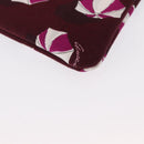 GUCCI Clutch Bag Canvas Gold Bordeaux Auth bs32310-15