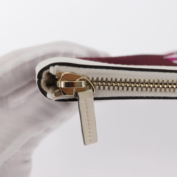 GUCCI Clutch Bag Canvas Gold Bordeaux Auth bs32310
