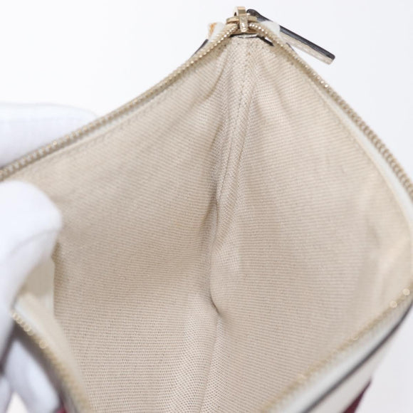 GUCCI Clutch Bag Canvas Gold Bordeaux Auth bs32310