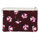 GUCCI Clutch Bag Canvas Gold Bordeaux Auth bs32310-2