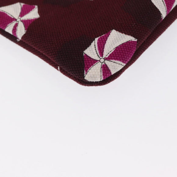 GUCCI Clutch Bag Canvas Gold Bordeaux Auth bs32310
