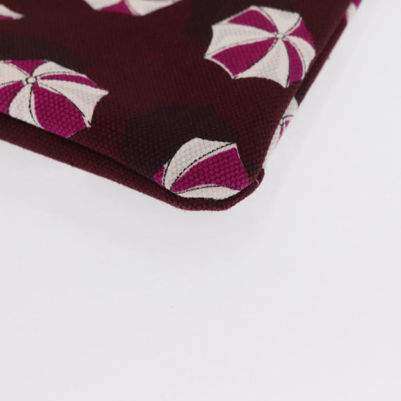 GUCCI Clutch Bag Canvas Gold Bordeaux Auth bs32310
