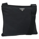 PRADA Shoulder Bag Nylon Black Silver Auth bs32312-1