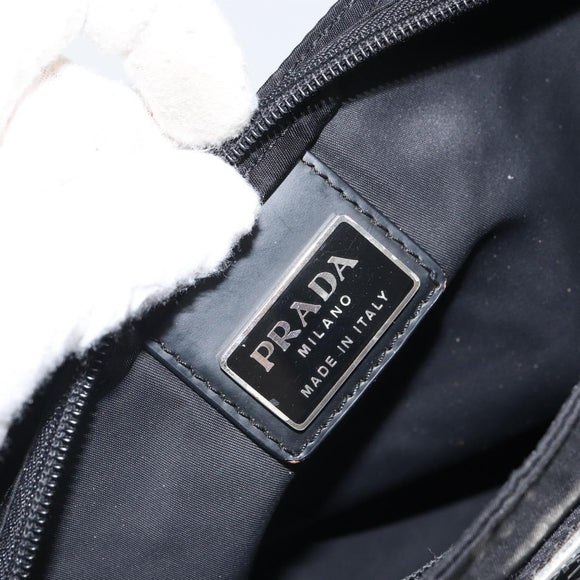 PRADA Shoulder Bag Nylon Black Silver Auth bs32312