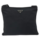 PRADA Shoulder Bag Nylon Black Silver Auth bs32312-13
