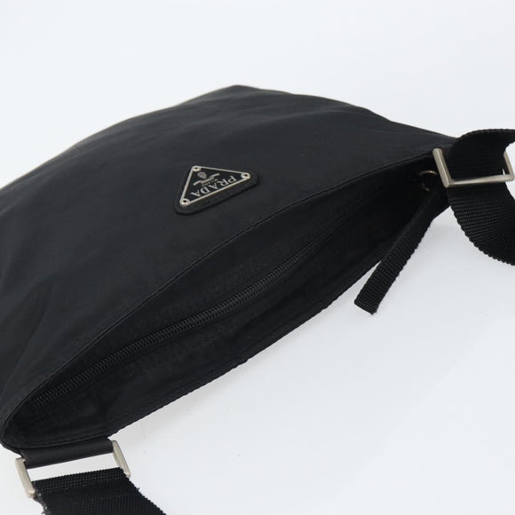 PRADA Shoulder Bag Nylon Black Silver Auth bs32312
