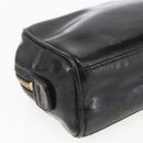 CHANEL Pouch Patent leather Black Gold CC Auth bs32314-11