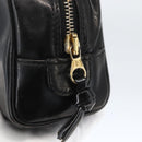 CHANEL Pouch Patent leather Black Gold CC Auth bs32314-12