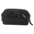 CHANEL Pouch Patent leather Black Gold CC Auth bs32314-3