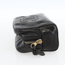 CHANEL Pouch Patent leather Black Gold CC Auth bs32314-4
