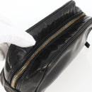 CHANEL Pouch Patent leather Black Gold CC Auth bs32314-6