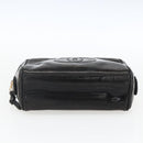 CHANEL Pouch Patent leather Black Gold CC Auth bs32314-7