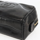 CHANEL Pouch Patent leather Black Gold CC Auth bs32314-8