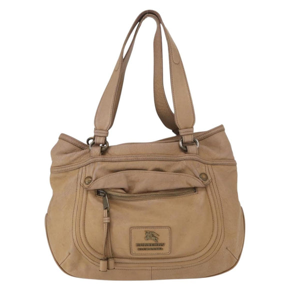 BURBERRY Blue Label Tote Bag Leather Beige Auth bs32315
