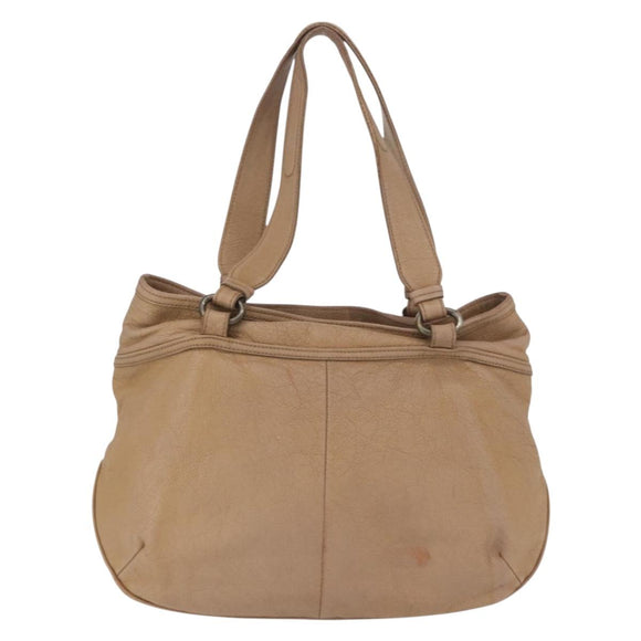 BURBERRY Blue Label Tote Bag Leather Beige Auth bs32315