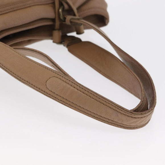 BURBERRY Blue Label Tote Bag Leather Beige Auth bs32315