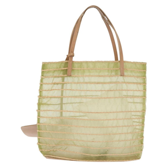Christian Dior Hand Bag Nylon Green Auth bs32316