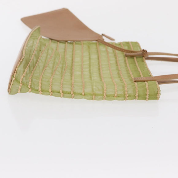 Christian Dior Hand Bag Nylon Green Auth bs32316
