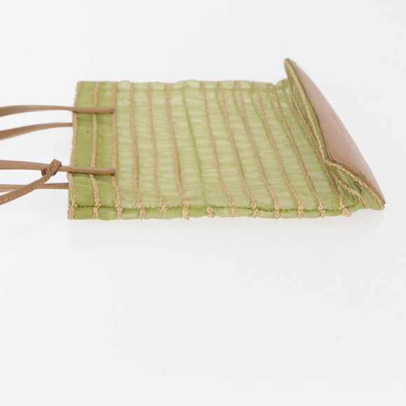 Christian Dior Hand Bag Nylon Green Auth bs32316