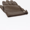HERMES Joo Do H Gloves Leather Brown Auth bs32329-11