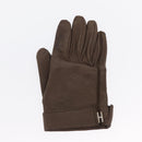 HERMES Joo Do H Gloves Leather Brown Auth bs32329-8