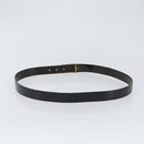 HERMES Belt Leather 44.5"" Black Gold Auth bs32330-2