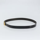 HERMES Gürtel Leder 113 cm Schwarz Gold Auth bs32330-3