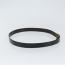HERMES Belt Leather 44.5"" Black Gold Auth bs32330-4