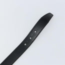 HERMES Belt Leather 44.5"" Black Gold Auth bs32330-8