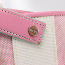 LOEWE Anagram Tote Bag Canvas Pink Silver Auth bs32333-10
