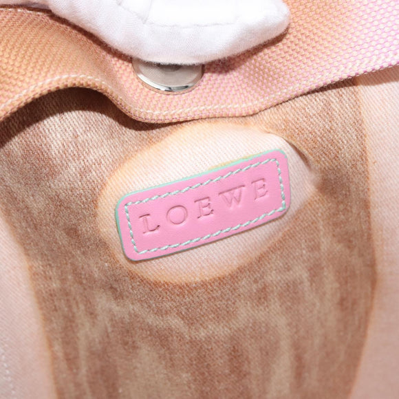 LOEWE Anagram Tote Bag Canvas Pink Silver Auth bs32333