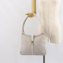 Salvatore Ferragamo Shoulder Bag Nylon Gray Silver Auth bs32334-22