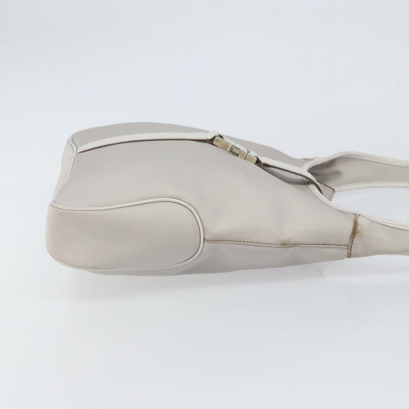 Salvatore Ferragamo Shoulder Bag Nylon Gray Silver Auth bs32334